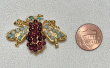 Load image into Gallery viewer, AUTHENTIC SWOBODA BEE BROOCH ~ GARNET, ROSE QUARTZ, TURQUOLITE