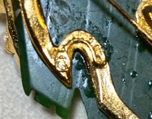 Load image into Gallery viewer, AUTHENTIC SWOBODA JADE LEAF PIN/PENDANT ~ JADE, FRESH WATER PEARL