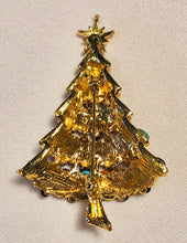Load image into Gallery viewer, Multi Stone Christmas Tree Brooch
