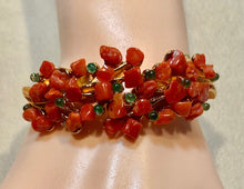 Load image into Gallery viewer, Natural Coral and Peridot Bracelet
