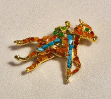 Load image into Gallery viewer, Multi Stone Horse Brooch

