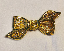 Load image into Gallery viewer, Genuine Ruby and Emerald Bow Brooch
