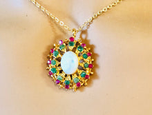 Load image into Gallery viewer, Genuine Ruby, Emerald and Opal Necklace
