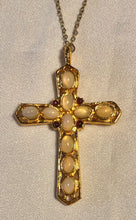 Load image into Gallery viewer, Reversible Moonstone and Garnet Cross Pendant
