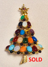 Load image into Gallery viewer, Multi Stone Christmas Tree Brooch
