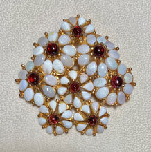 Load image into Gallery viewer, AUTHENTIC SWOBODA DOME BROOCH/ PENDANT ~ GENUINE OPAL, GARNET

