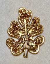 Load image into Gallery viewer, AUTHENTIC SWOBODA LEAF BROOCH ~ GENUINE OPAL, CORAL
