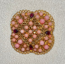 Load image into Gallery viewer, AUTHENTIC SWOBODA GEOMETRIC BROOCH ~ CORAL, GARNET
