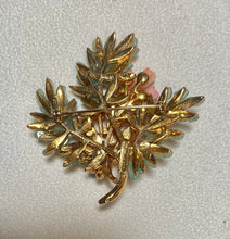 Load image into Gallery viewer, AUTHENTIC SWOBODA SPRAY FLOWER BASKET BROOCH ~ CORAL, AVENTURINE, PEARL ~LAST ONE!

