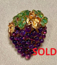 Load image into Gallery viewer, Strawberry Amethyst and Peridot Brooch
