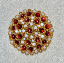 Load image into Gallery viewer, AUTHENTIC SWOBODA CLUSTER BROOCH ~ GENUINE OPAL, GARNET
