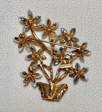 Load image into Gallery viewer, AUTHENTIC SWOBODA FLOWER BASKET BROOCH ~ GENUINE OPAL, RUBY, BLACK ONYX
