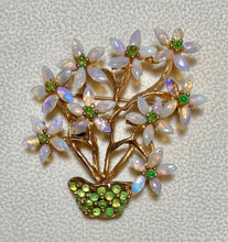 Load image into Gallery viewer, AUTHENTIC SWOBODA FLOWER BASKET BROOCH ~ GENUINE OPAL, PERIDOT
