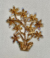 Load image into Gallery viewer, AUTHENTIC SWOBODA FLOWER BASKET BROOCH ~ GENUINE OPAL, PERIDOT
