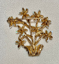 Load image into Gallery viewer, AUTHENTIC SWOBODA FLOWER BASKET BROOCH ~ GENUINE OPAL, RUBY, SAPPHIRE, EMERALD
