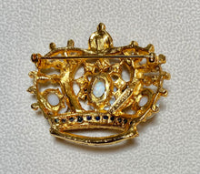 Load image into Gallery viewer, AUTHENTIC SWOBODA CROWN BROOCH ~ GENUINE OPAL, RUBY, SAPPHIRE, EMERALD
