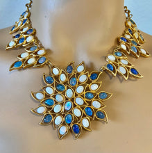 Load image into Gallery viewer, AUTHENTIC SWOBODA BIB NECKLACE ~ GENUINE BLUE AND WHITE OPAL ~ ONLY ONE!
