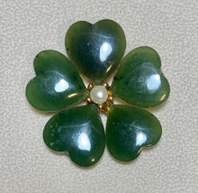 Load image into Gallery viewer, AUTHENTIC SWOBODA FLOWER BROOCH ~ JADE, PEARL
