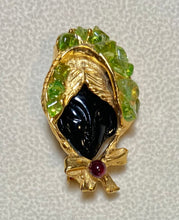 Load image into Gallery viewer, Authentic Swoboda Blackamoor Brooch ~ Peridot
