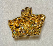 Load image into Gallery viewer, Authentic Swoboda Crown Brooch ~ Amethyst, Peridot
