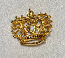 Load image into Gallery viewer, AUTHENTIC SWOBODA CROWN BROOCH ~ GENUINE OPAL, RUBY, EMERALD, SAPPHIRE
