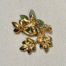 Load image into Gallery viewer, AUTHENTIC SWOBODA FLOWER BROOCH ~ JADE, PERIDOT, PEARL
