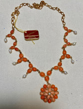 Load image into Gallery viewer, AUTHENTIC SWOBODA NECKLACE ~ CORAL, PEARL
