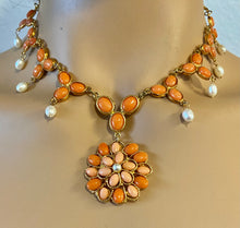 Load image into Gallery viewer, AUTHENTIC SWOBODA NECKLACE ~ CORAL, PEARL
