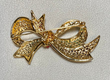 Load image into Gallery viewer, AUTHENTIC SWOBODA BOW PIN ~ GARNET, PERIDOT, CORAL
