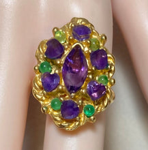 Load image into Gallery viewer, AUTHENTIC SWOBODA RING ~ AMETHYST, PERIDOT
