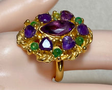 Load image into Gallery viewer, AUTHENTIC SWOBODA RING ~ AMETHYST, PERIDOT
