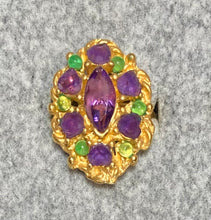 Load image into Gallery viewer, AUTHENTIC SWOBODA RING ~ AMETHYST, PERIDOT
