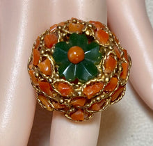 Load image into Gallery viewer, AUTHENTIC SWOBODA RING ~ CORAL, JADE
