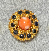 Load image into Gallery viewer, AUTHENTIC SWOBODA RING ~ CORAL, SAPPHIRE
