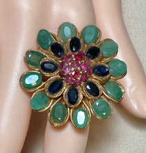 Load image into Gallery viewer, AUTHENTIC SWOBODA RING ~ GENUINE EMERALD, SAPPHIRE, RUBY
