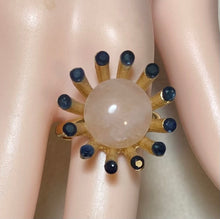 Load image into Gallery viewer, AUTHENTIC SWOBODA RING ~ GENUINE SAPPHIRE, ROSE QUARTZ
