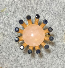 Load image into Gallery viewer, AUTHENTIC SWOBODA RING ~ GENUINE SAPPHIRE, ROSE QUARTZ
