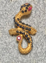 Load image into Gallery viewer, AUTHENTIC SWOBODA SNAKE RING ~ GENUINE SAPPHIRE, RUBY
