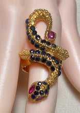 Load image into Gallery viewer, AUTHENTIC SWOBODA SNAKE RING ~ GENUINE SAPPHIRE, RUBY
