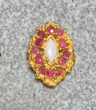 Load image into Gallery viewer, AUTHENTIC SWOBODA RING ~ GENUINE RUBY AND OPAL
