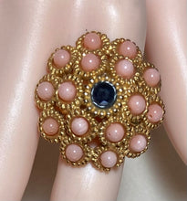 Load image into Gallery viewer, AUTHENTIC SWOBODA RING ~ CORAL, SAPPHIRE
