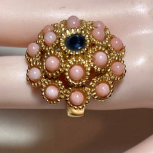 Load image into Gallery viewer, AUTHENTIC SWOBODA RING ~ CORAL, SAPPHIRE
