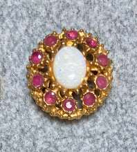 Load image into Gallery viewer, AUTHENTIC SWOBODA RING ~ GENUINE RUBY AND OPAL
