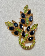 Load image into Gallery viewer, AUTHENTIC SWOBODA BROOCH ~ GENUINE SAPPHIRE, PERIDOT
