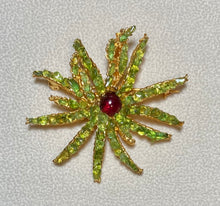 Load image into Gallery viewer, AUTHENTIC SWOBODA STARFISH PIN/PENDANT ~ PERIDOT, GARNET
