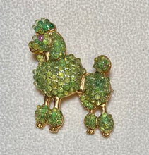 Load image into Gallery viewer, AUTHENTIC SWOBODA POODLE DOG BROOCH ~ PERIDOT, RUBY EYE
