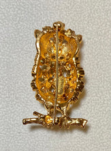 Load image into Gallery viewer, AUTHENTIC SWOBODA OWL BROOCH ~ PERIDOT, MOONSTONE
