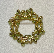 Load image into Gallery viewer, AUTHENTIC SWOBODA WREATH BROOCH ~ PERIDOT, RUBY
