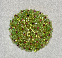 Load image into Gallery viewer, AUTHENTIC SWOBODA CLUSTER BROOCH ~ PERIDOT, GARNET
