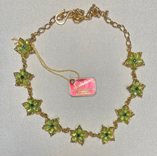 Load image into Gallery viewer, AUTHENTIC SWOBODA FLOWER NECKLACE ~ PERIDOT, SAPPHIRE
